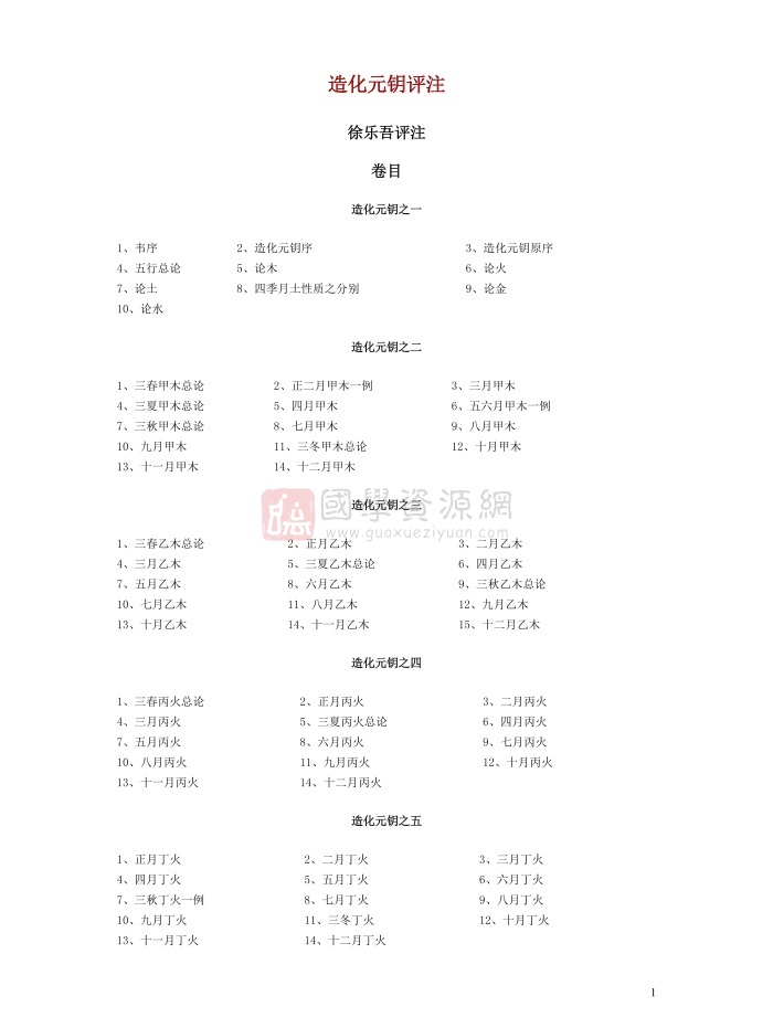 徐乐吾 造化元钥评注 Word版 国学资源网