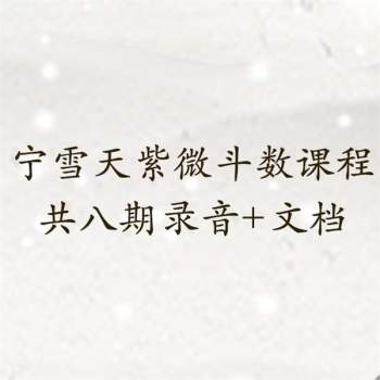 宁雪天紫微斗数课程共八期录音+文档