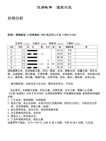 《汉易秘传道家六爻卦例分析》101页PDF电子书