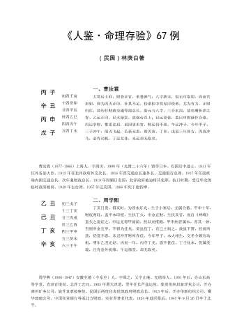 [民国]林庚白著《人鉴·命理存验》67例24页打印版