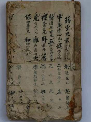 中医古籍民间祖传药方手抄本2册