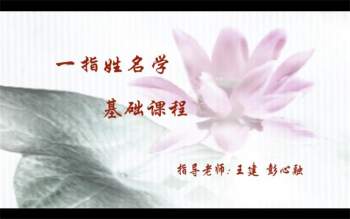 王健、彭心融指导一指易学姓名学基础课程视频18集