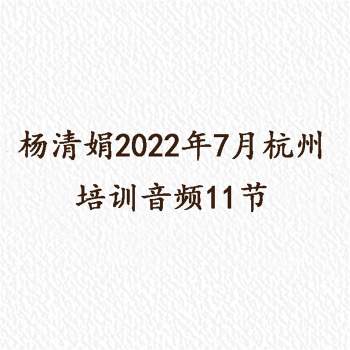 杨清娟2022年7月杭州培训音频11节