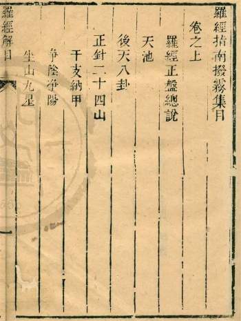 风水堪舆古籍《罗经指南拨雾集三卷》天一阁藏本